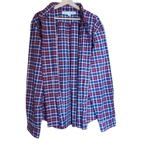 Old Navy XXL red blue plaid buttoned down long-sleeved shirt westerncore - Picture 13 of 14